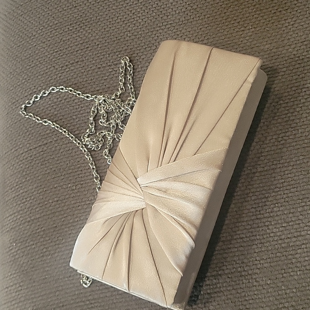 Gold, shimmery evening clutch
